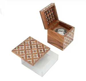 Handmade Acacia Wood Eco-Friendly Durable <b>Incense</b> <b>Box</b> Burner Set for Stick Cone <b>Incense</b> Aromatherapy Room Freshener Curio Craft - Product Image 1
