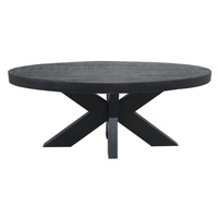 Table basse en bois massif de style industriel de forme rectangulaire Akku Art AK-CT-2022-01, design antique, pieds en métal, pour salon
