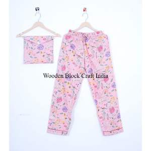 Conjunto de Pijama Casual de Algodón para Mujer, Multicolor, Estampado Floral a Mano, Patchwork, Ropa de Dormir para Primavera, Verano e Invierno, para Damas de Honor - Product Image 3