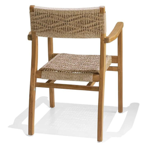 Minimalist Outdoor Dining <b>Chairs</b> made of Natural Teak <b>Wood</b> with Rattan Weave Perfect for Home Decoration Furniture - Product Image 4