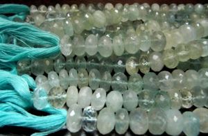 Perles facettées rondes en aquamarine naturelle, 11 mm, pierre précieuse bleue, brin de 8 pouces de long - Product Image 6