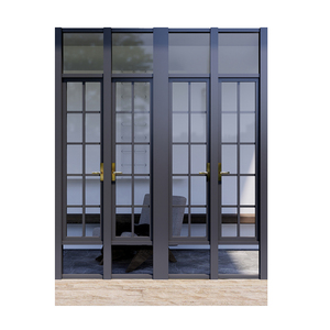 Fenêtres à battants français en aluminium à rupture de pont thermique, de haute qualité, rétro, coupe-vent, insonorisées, avec grille - Product Image 4