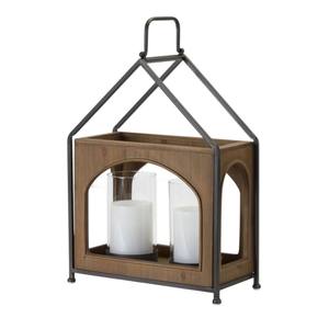 Juego de 2 faroles de madera recién lanzados para decoración de bodas, centros de mesa con candelabros para decoración del hogar - Product Image 6