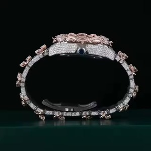 Montre Hip-Hop et entièrement sertie de diamants Moissanite VVS, qualité VVS, fournie directement par l'usine, à prix abordable, d'un fabricant indien. - Product Image 2