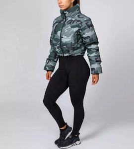 Chaqueta Acolchada con Cierre y Cuello Alto para Mujer, Resistente al Viento, Ecológica, Sostenible, de Poliéster, Color Verde Militar, Servicio OEM - Product Image 4