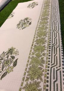 100% Cotton Hand Block Print Cotton Waffle <b>Towel</b> <b>Set</b> Blue Daisy Floral Vine Border Jaipuri <b>Bath</b> Hand <b>Towel</b> Stripe Bulk OEM Whole - Product Image 3
