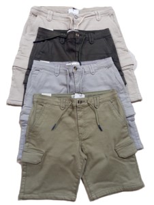 Shorts cargo décontractés pour hommes de haute qualité avec cordon de serrage et séchage rapide, motif uni - Product Image 1