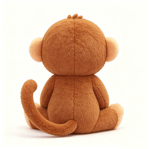 Lindo peluche de mono marrón sentado con pelaje suave, adorable mono de peluche para niños, juguete de mono de dibujos animados suave y esponjoso. - Product Image 3