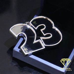 Collier Pendentif Personnalisé Élégant en Moissanite VVS, Argent Sterling 925, Bijoux Hip Hop Iced Out, Création de Luxe Tendance - Product Image 6