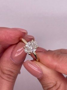 East West 1.51CT Oval Cut Diamond Solitaire Ring <b>For</b> Women's Lab Grown 9K Solid Gold Fine Jewelry Engagement Proposal <b>Gift</b> <b>Her</b> - Product Image 2