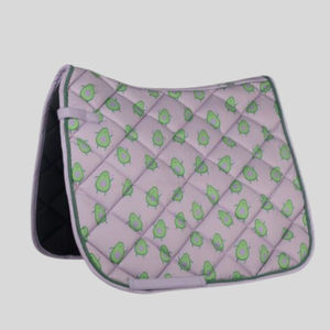 Stylish Design High Selling Custom Logo Embroidery Soft Padded Denim Cotton Canvas Sheepskin <b>Shell</b> Dressage Jumping Saddle Pads - Product Image 1