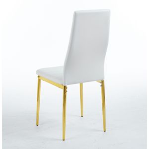 Ensemble de 4 chaises de salle à manger avec pieds dorés et assise blanche - Product Image 4