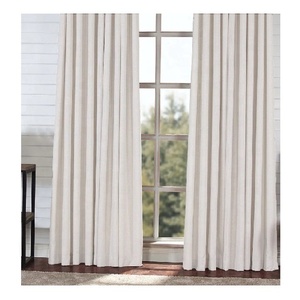 Rideaux occultants épais en coton plissé de haute qualité approuvés par GOTS pour le salon chambre balcon fenêtre française personnalisée - Product Image 5