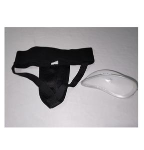 อุปกรณ์ป้องกันขาหนีบสำหรับผู้ชาย ทำจากโพลีเอสเตอร์สีดำ คุณภาพสูง ทนทาน รองรับการฝึกซ้อมศิลปะการต่อสู้ มวย  พร้อมบริการสกรีนโลโก้เพื่อความปลอดภัย - Product Image 3