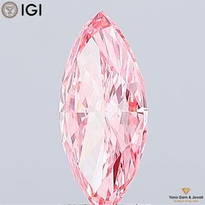 Diamant de laboratoire cultivé CVD de 2,00 carats, taille marquise, couleur rose vif fantaisie, clarté VVS2, certificat IGI, pour bague de mariage personnalisée - Product Image 5