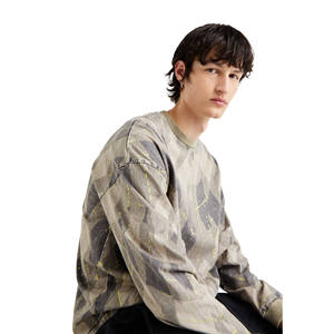 เสื้อยืดคอกลมแขนยาวพิมพ์ลายโลโก้ตามสั่ง พิมพ์ดิจิทัล ผ้าเจอร์ซีย์ทอจากผ้าฝ้าย 100% เป็นมิตรกับสิ่งแวดล้อม ระบายอากาศได้ดี สไตล์ลำลองสำหรับผู้ชาย - Product Image 3