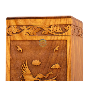 AYAANS Rosewood wooden Hand Carved Wooden Hot Selling cremation Urn <b>Box</b> for Adult Ashes Wholesale Cremation Urns (6X6X11)IN - Product Image 6