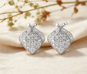 Art Palace 925 <b>Silver</b> <b>Stud</b> Earrings With Crystal Rhinestone Micro Pave Luxury Design For Women Wedding Jewelry - Product Image 1
