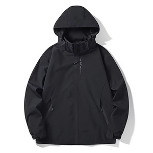 Custom Outdoor <b>Hooded</b> Waterproof Windbreaker <b>Soft</b> <b>Shell</b> Unisex Hiking Sportswear Breathable Stretch Microfleece Mountaineering - Product Image 2
