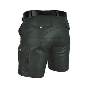 Shorts en cuir pour hommes, style nouveau, sur mesure, prix bas, couleur unie, respirants, légers, en vente en ligne - Product Image 5