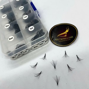 Extensiones de Pestañas Preformadas Wispy 5D/7D/9D Hechas a Mano, Naturales, Largas, Negras Mate, de Pelo Sintético PBT Coreano, Personalizables, Tipo Abanico - Product Image 6