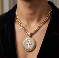 925 <b>Silver</b> Iced Out Egyptian ANKH CROSS Lab Grown Diamond Pendant for Birthday & Engagement Gift VVS <b>Charms</b> gifts for him - Product Image 4