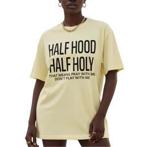 Camiseta de algodón holgada de manga corta para hombre, camisas cortas casuales de verano de alta calidad para mujer, algodón puro transpirable con bordado personalizado - Product Image 1