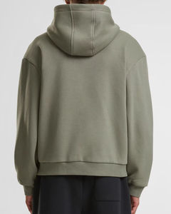 เสื้อฮู้ดซิปผ้าฝ้ายแท้ 100% สกรีนโลโก้ตามสั่ง สำหรับผู้ชาย ฤดูหนาว ซิปสีเงิน ผ้าฟลีซย้อมสีพื้น คุณภาพสูง สีตามสั่ง - Product Image 4