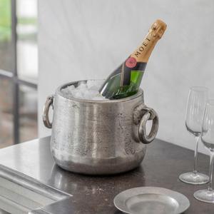 Enfriador de Champán Hecho a Mano con Asas, Enfriador de Vino para Uso en el Hogar, Cubitera Decorativa de Estilo Vintage para Exhibición en Mostrador - Product Image 1