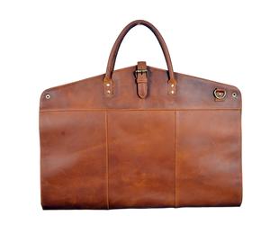 Housse de transport pour costume en cuir véritable marron vintage avec fermeture éclair, étui de voyage robuste pour uniforme LSC-0001 - Product Image 3