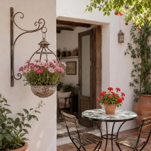 Jardinière suspendue décorative galvanisée pour fleurs, herbes, succulentes et présentation intérieure/extérieure, fabriquée à la main en Inde - Product Image 2