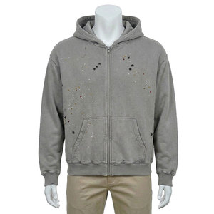 Sudadera con Capucha Gris para Hombre, Corte Regular, Color Sólido, Informal, de Algodón, Felpa Francesa, para Otoño - Product Image 2