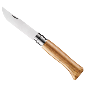 Couteau de poche pliant à manche en bois brun naturel avec lame en acier inoxydable argenté, outil de coupe portable pour le camping en plein air - Product Image 4
