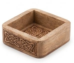 Boîte à encens sculptée en bois, étui de rangement aromatique en bois de santal, organisateur de bureau décoratif style temple hindou, senteurs personnalisées - Product Image 3