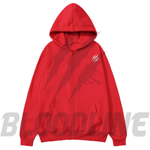Sudadera con Capucha Amarilla Unisex Bloodline para Invierno, Cierre de Cremallera, Corte Regular, Color Sólido, Casual, con Bolsillo Frontal, Transpirable, de Forro Polar, Estilo Hip Hop - Product Image 4