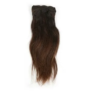 Extensions de cheveux naturels indiens Remy à clipser, pointes pleines, trame nouée à la main, couleur naturelle, double tirage - Product Image 2