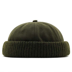 Customizable Short <b>Brimless</b> Plush Docker Beanie Breathable Waterproof Cotton Twill Crown Ribbed Knit Cuff Fisherman <b>Hat</b> Unisex - Product Image 2