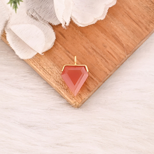 Natural <b>Red</b> Onyx Gemstone 925 Sterling Silver Pendant Minimalist Jewelry for Unisex - Product Image 2