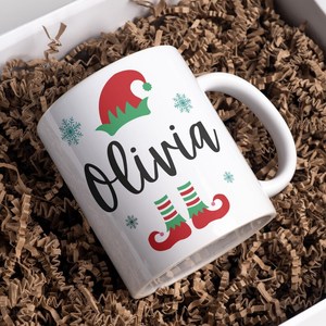 Cute Christmas Porcelain Coffee <b>Mug</b> with Geometric Pattern Personalized Name Logo Customization Gift <b>Box</b> Packaging for Giveaways - Product Image 4