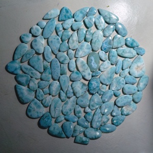 Piedras Preciosas Sueltas de Larimar Azul Claro Natural con Vetas Blancas, Formas Mixtas, Iridiscentes, de 10-20 mm, de Bolivia, para la Elaboración de Joyas - Product Image 4