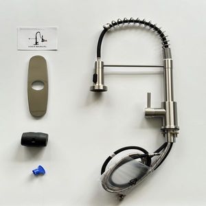 Rubinetto da cucina industriale a 1 maniglia, 1 foro, 3 fori, stile rustico, per camper, lavanderia, utility, RV, con doccetta estraibile a B per ambienti umidi - Product Image 5