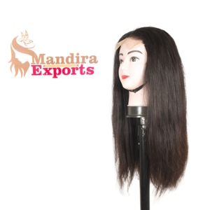 Perruque droite en dentelle HD, cheveux naturels 100% Remy, cuticules alignées, couleur noire, extensions de cheveux humains indiens Temple, 100g - Product Image 2