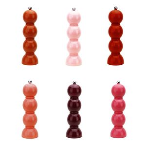 Moulin à sel et à poivre en laque rose brillant de 9 pouces, moulin manuel, outil de cuisine durable pour les acheteurs en gros et en vrac, OEM - Product Image 4