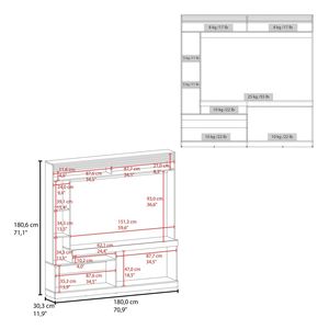 Mobile TV in Noce con 2 Ante e Vano Aperto, Armadietti per Soggiorno - Product Image 6