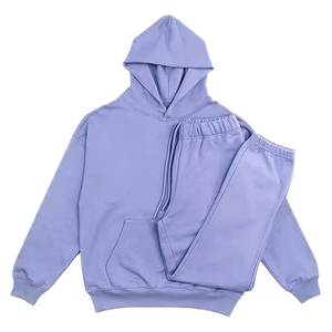 Winter Unisex Stylish Breathable Eco-Friendly Reversible Plus Size Casual Solid <b>Beaded</b> Blank Hoodie Joggers Sweatsuit <b>Set</b> 65% - Product Image 3