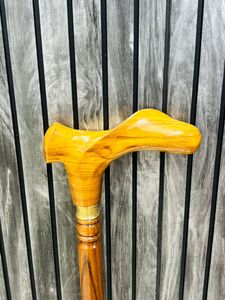 Bastón de teca con mango de madera pulida, multifuncional, para colgar en la pared - Product Image 2