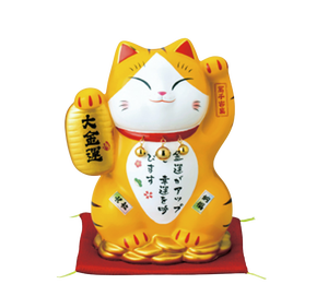 Statue de chat porte-bonheur Maneki Neko en céramique japonaise, ronde, artisanale, décoration traditionnelle pour la maison, cadeau de Nouvel An pour les entreprises - Product Image 3