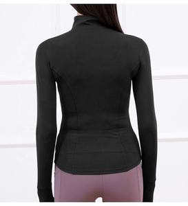 Chaqueta de Yoga Elástica con Logotipo Personalizado para Mujer, Corte Ajustado, Cierre Completo, Top Deportivo para Correr con Orificios para los Pulgares - Product Image 5