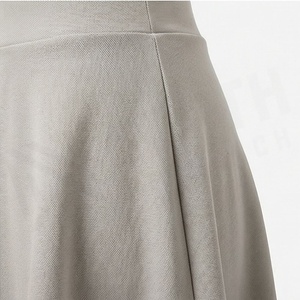 Minifalda de Mujer, Corte en A, Cintura Elástica, Color Sólido, Plisada, Tela Suave de Spandex y Poliéster, para Todas las Temporadas - Product Image 5