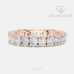 Bague de fiançailles en or blanc 14 carats avec diamant de laboratoire certifié IGI, taille ovale 1,93 carat, bijoux fins - Product Image 3